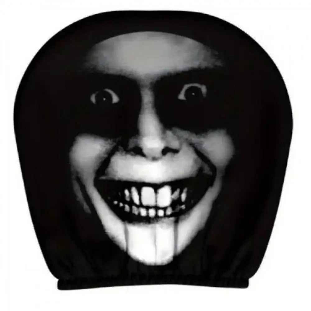 Halloween Decoration Black Skull Car Print Headrest Cover Universal Stretchy Spooky Fun Universal Head Cover