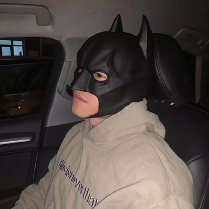 Bat Mask Headgear Latex Material Cosplay Headgear Halloween Night Dance Party Adult Masquerade Mask Latex  Mask for Men Anime