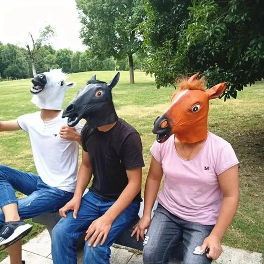 1 Pcs Funny Halloween Mask Halloween Decorations Horse Head Latex Masks Masquerade Party Decorations Adult Happy Halloween