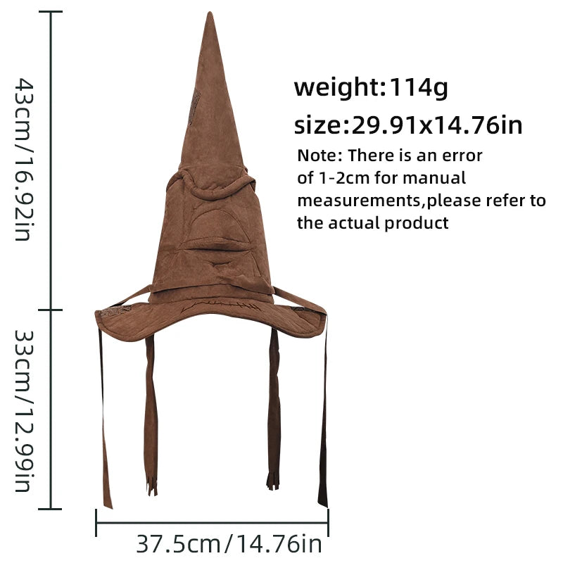 Fashion Movies Witch Wizard Hat Sorting Hat Leather Halloween Party Props Dress Up Hat Men Cosplay Costume Accessories