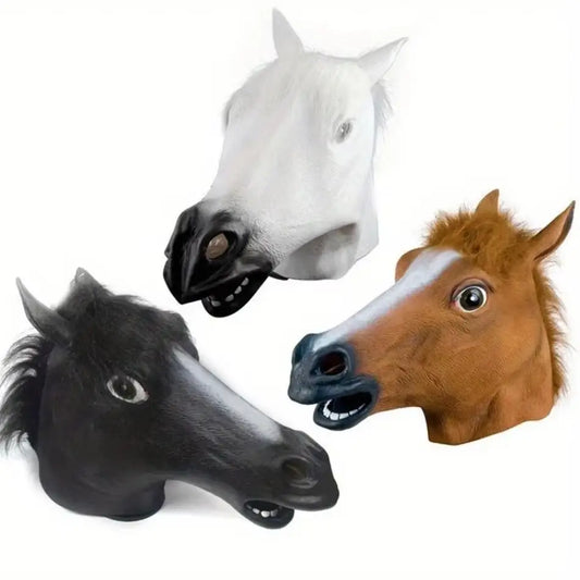 1 Pcs Funny Halloween Mask Halloween Decorations Horse Head Latex Masks Masquerade Party Decorations Adult Happy Halloween