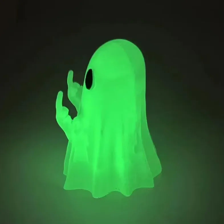 Car Decorate Luminous Middle Finger Cute Ghost Statue Small Scary Ghost Figurines Halloween Decoration Home Table Ornaments